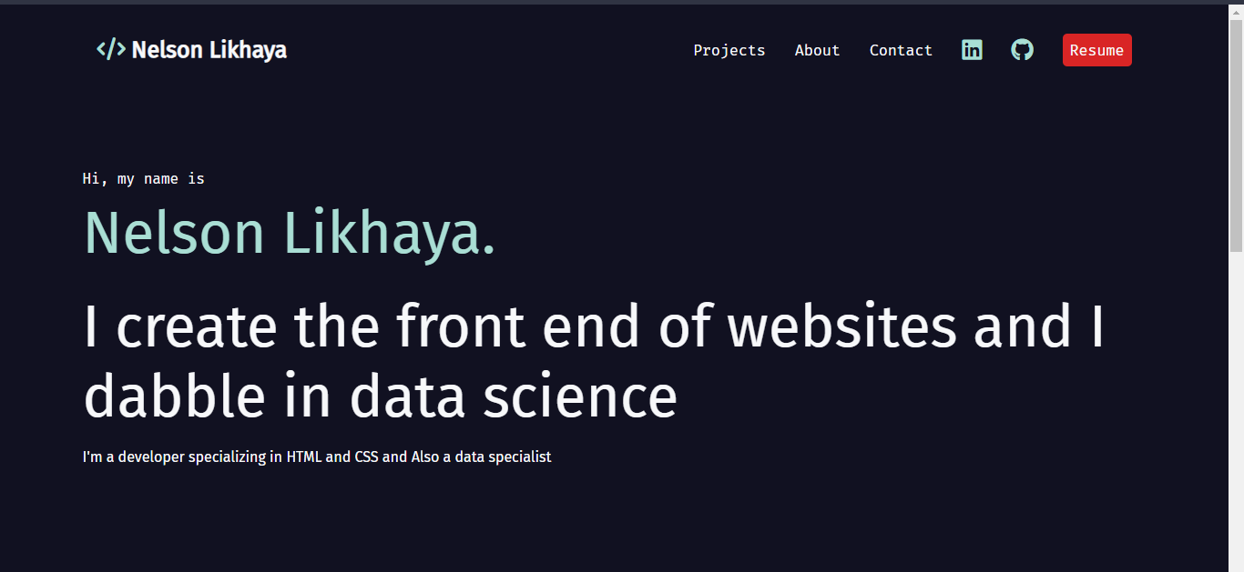 Screenshot of the this web.